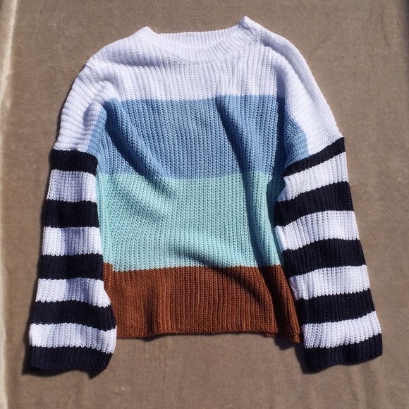 Colorblock Acrylic Sweater, Size Small - Picture 2 of 8